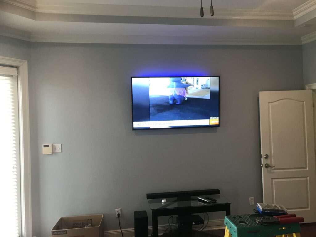 TV Mounted in Bedroom
