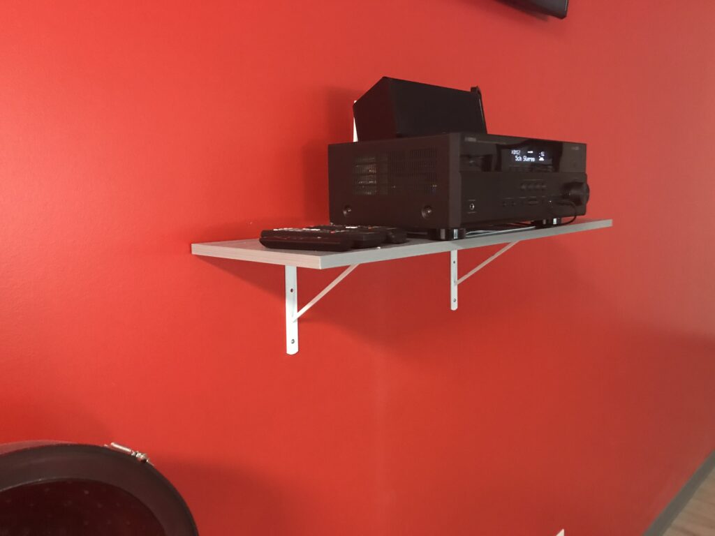 ReceiverAmplifier mounted on shelf